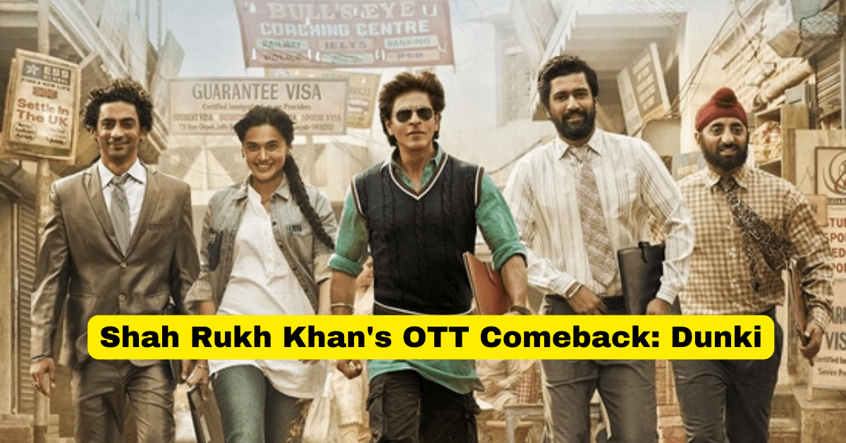 Shah Rukh Khan in a captivating still from Dunki, marking his OTT comeback.