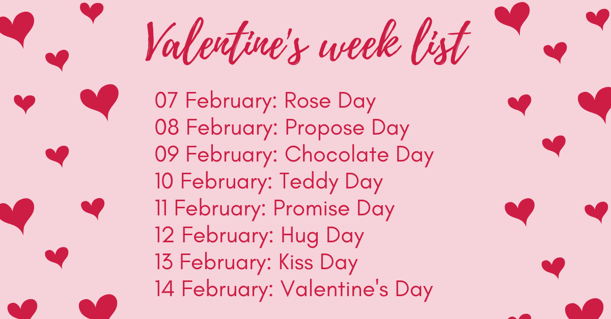 Valentine's week list